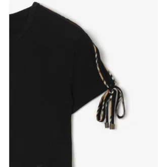 T-shirt corta in cotone con maniche annodate