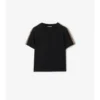 T-shirt in cotone con bordi a quadri