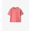 T-shirt in cotone con bordi a quadri