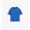 T-shirt in cotone con bordi a quadri