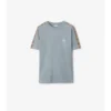 T-shirt in cotone con bordi a quadri