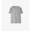 T-shirt in cotone con bordi a quadri