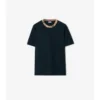 T-shirt in cotone con bordi a quadri