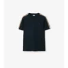T-shirt in cotone con bordi a quadri