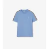 T-shirt in cotone con bordi a quadri