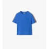 T-shirt in cotone con bordi a quadri