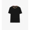 T-shirt in cotone con bordi a quadri
