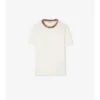 T-shirt in cotone con bordi a quadri