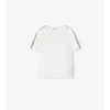 T-shirt in cotone con bordi a quadri