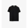 T-shirt in cotone con bordi a quadri