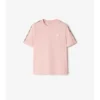 T-shirt in cotone con bordi a quadri
