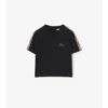T-shirt in cotone con bordi a quadri