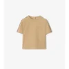 T-shirt in cotone con bordi a quadri