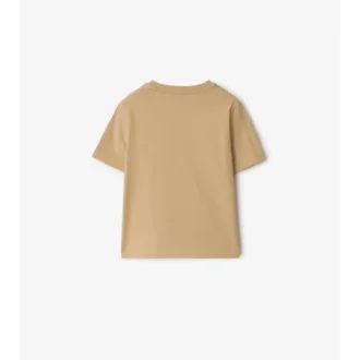 T-shirt in cotone con bordi a quadri