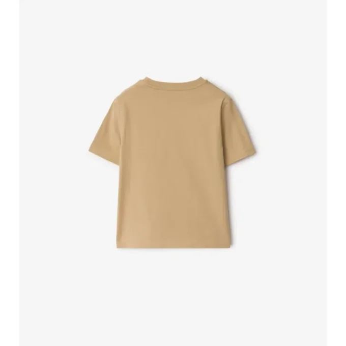T-shirt in cotone con bordi a quadri