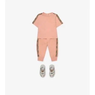 T-shirt in cotone con bordi a quadri