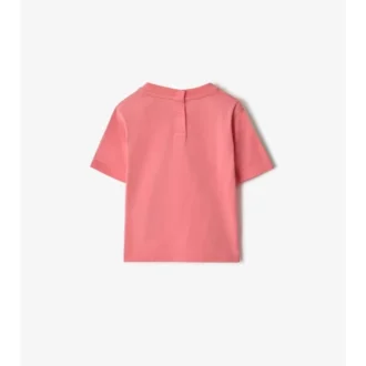 T-shirt in cotone con bordi a quadri