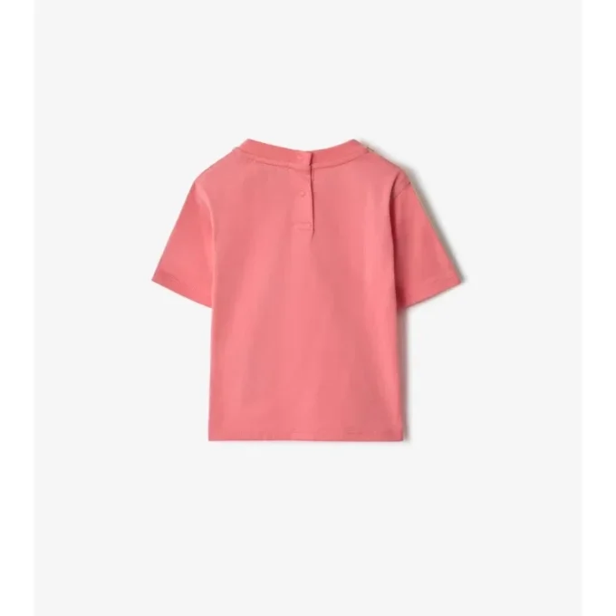 T-shirt in cotone con bordi a quadri