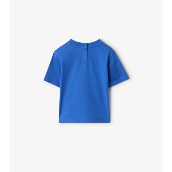 T-shirt in cotone con bordi a quadri