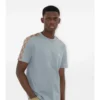 T-shirt in cotone con bordi a quadri