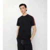 T-shirt in cotone con bordi a quadri