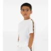 T-shirt in cotone con bordi a quadri