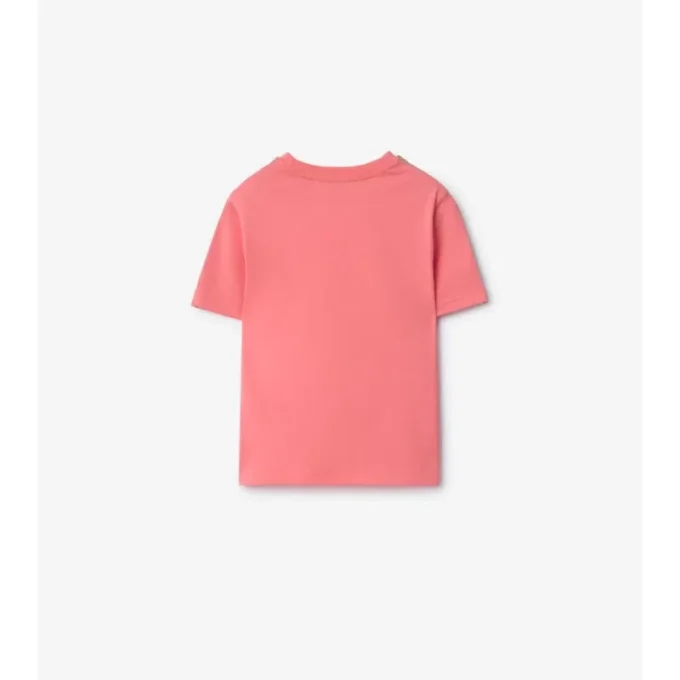 T-shirt in cotone con bordi a quadri