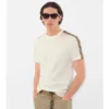 T-shirt in cotone con bordi a quadri