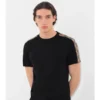 T-shirt in cotone con bordi a quadri