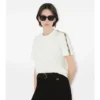 T-shirt in cotone con bordi a quadri