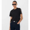 T-shirt in cotone con bordi a quadri