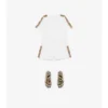 T-shirt in cotone con bordi a quadri