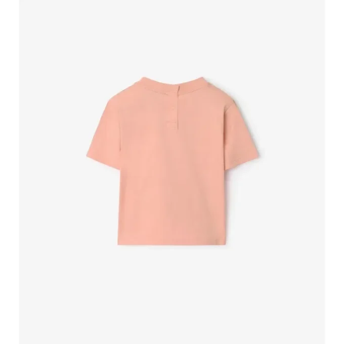 T-shirt in cotone con bordi a quadri