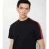 T-shirt in cotone con bordi a quadri