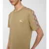 T-shirt in cotone con bordi a quadri