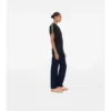 T-shirt in cotone con bordi a quadri