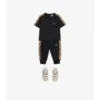 T-shirt in cotone con bordi a quadri