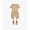 T-shirt in cotone con bordi a quadri