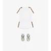 T-shirt in cotone con bordi a quadri