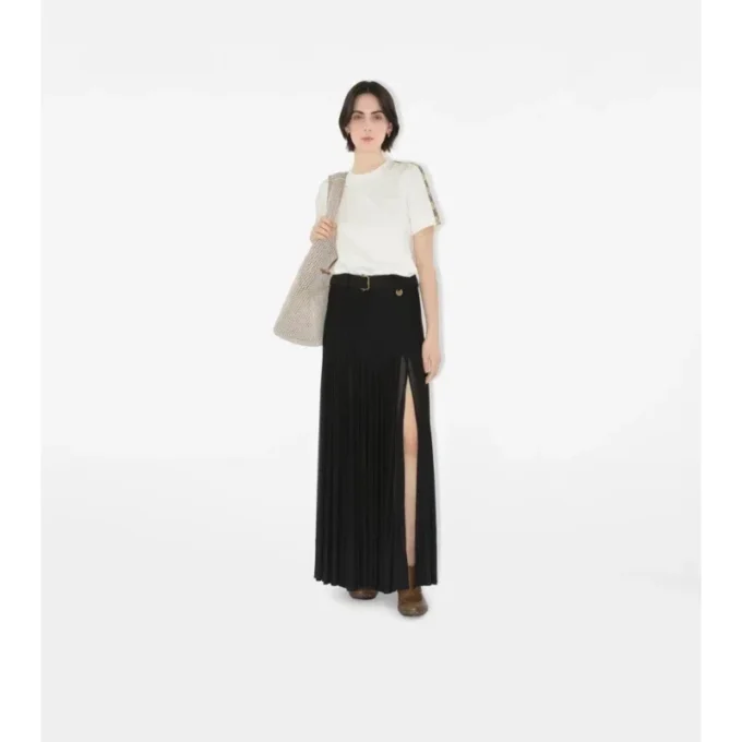 T-shirt in cotone con bordi a quadri