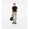 T-shirt in cotone con bordi a quadri