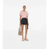 T-shirt in cotone con bordi a quadri