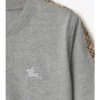 T-shirt in cotone con bordi a quadri