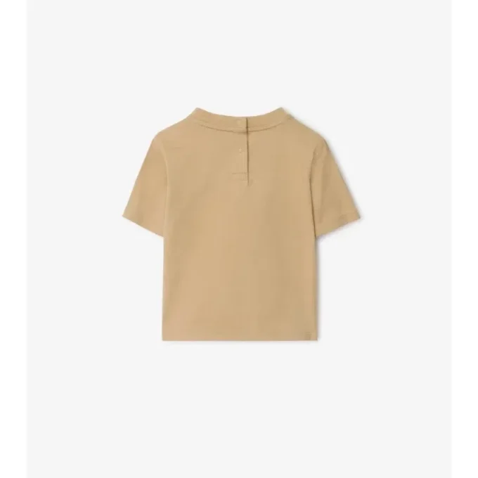 T-shirt in cotone con bordi a quadri