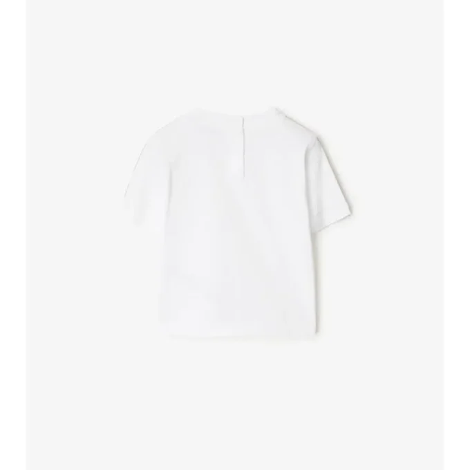 T-shirt in cotone con bordi a quadri