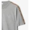 T-shirt in cotone con bordi a quadri