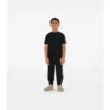 T-shirt in cotone con bordi a quadri