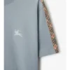 T-shirt in cotone con bordi a quadri