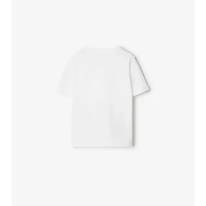 T-shirt in cotone con bordi a quadri