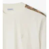 T-shirt in cotone con bordi a quadri